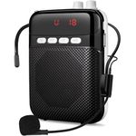 Portable Voice Amplifier for Teachers, 2400mAh Rechargeable Personal Amplifier PA System Headset for Speaking Microphone for Teachers,Tour Guides, Coaches, Classroom, Singing Yoga(Black)