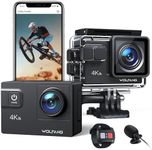 WOLFANG Action Cam, WiFi 4K 60 FPS GA300 Action Camera, 8 x Zoom 24 MP, Underwater Camera 40 Metres, Dual Microphones, 170° Wide Angle Improved, EIS 2.4 G Remote Control, 2 x 1350 mAh Batteries,