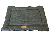 Ellie-Bo Medium Reversible Tweed and Grey Faux Fur Mat for 30-inch Dog Cage