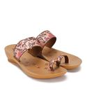 PARAGON PUK7009L Women's Beige-Pink Sandals | Stylish Slip on Flat Sandals with Cushioned Soles | Comfortable Everyday Sandals for Outdoor Use