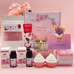 Birthday Gifts For Women, Rose Pamper Gifts For Her, Gift Ideas For Mum, Best Friend, Sister, Relaxation SPA Presents Bath Set Basket Get Well Soon Gifts Self Care Package, Friendship Gifts Hampers