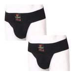 WMX Gym Supporter Trainer Ezee Stretch Cotton Flex Jockstrap with Cup Pocket. Sports Fitness & Recovery (Hernia) - Pack of 2 (Ezee Black 2XL)