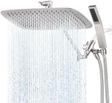G-Promise All Metal 14 Inch Dual Shower Head with Handheld Combo, Rain Shower Head, Adjustable Extension Arm, Smooth 3-Way Diverter, 71 Inch Extra Long Hose - A Bathroom Upgrade(Brushed Nickel)