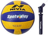 Nivia Spot Volley And Nivia Ball Pump Double Action, Volleyball, Yellow