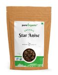 Pure Organio Organic Star Anise Spices Whole Chakri Phool Khada Masala For Cooking NPOP Organic Certified (50 Gm)