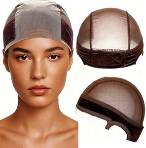koskusder Wig Cap with Grip Band for Keeping Wigs in Place Three Colors More Full Cap-wide Transparent Lace for Lace Front Wigs with A Set of Makeup Tools