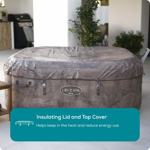 Lay-Z-Spa Rome Inflatable Hot Tub – 4 Person Portable Spa