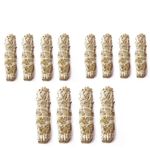 ESSENCIO Indian White Sage 12 Smudging Sticks (6 Inches) - Each Bundle of 27-33 Grams Removes Negativity | Purify Home and Aura