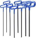 GogoBing Cushion Grip Hex T-Key Allen Wrench Metric Set- 8pc set Metric Sizes 2.5mm, 3mm, 3.5mm, 4mm, 4.5mm, 5mm, 5.5mm, 6mm, Blue