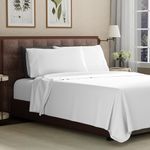 Purity Home King White, 100% Cotton Sheet Set, 400 Thread Count, Wrinkle-Free, Soft Sateen Hotel Quality Bed Sheets with Elasticized Deep Pocket, 4 Piece Cotton Bedding Set - White, King