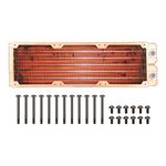 Water Cooling Radiator,7mm Round Tube Computer Radiator,G 4 Thread All Copper Computer Water Cooling Row Industrial Cooling Row Heat Exchanger Water Cooling Kit