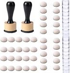 Mini Ink Blending Brushes Tools 2 Handle with 42 Refills Replacement Round Foams and 20 Plastic Storage Cases Stackable Jars Set for Scrapbooking Painting Art Supplies Tool Craft Cardmaking Drawing
