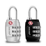 DOCOSS-Set of 2-331-Metal TSA Locks for luggage/Number Lock for Bag Luggage TSA Lock Number Password Travel Locks (Multi-Color)