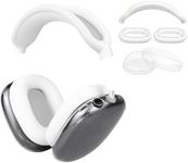 SOULWIT Protective Kit for AirPods Max, Headband Cover + TPU Case Protector + Silicone Ear Pads Cover, Sweatproof Accessory, Easily Washable, Anti-Scratch (White)