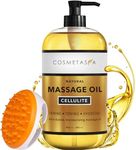 Cosmetasa Anti Cellulite Massage Oil - 100% Natural Cellulite Treatment, Deeply Penetrates Skin to Break Down Fat Tissue- Firms, Tones, Tightens & Moisturizes Skin 8.8 By (16.9 oz, Set)