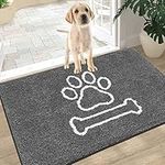 Pauwer Dirt Grabber Barrier Doormat, Low Profile Dog Mats for Muddy Paws Anti-Slip Rubber Backing Muddy Mat Super Absorbent Indoor Outdoor Rug for Pet Entry Front Back Door, 60 x 90 cm