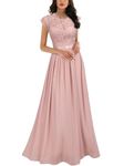 Miusol Women's Formal Floral Lace Evening Party Maxi Dress, Pink, XX-Large