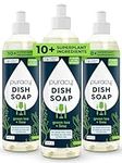 Puracy Dish Soap - Skin-Friendly & 99.96% Plant-Based Dish Soap Liquid - Natural Dish Detergent - Effective Dishwashing Liquid (Green Tea & Lime, 157 ml, 3 pack)