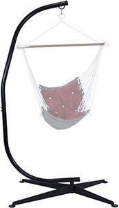 Sunnydaze Steel C-Stand for Hanging Hammock Chair - Indoor or Outdoor Use - Durable 300-Pound Capacity - Black