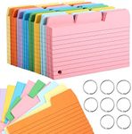 400 Pcs Colored Index Cards, 3x5 Inches Ruled Index Cards with Ring Blank Flashcards Lined Index Cards Heavy Note Cards for Studying Office Home School Supplies