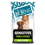 Burns Pet Nutrition Hypoallergenic Complete Dry Dog Food Adult and Senior Dog Sensitive with Pork and Potato 12 kg