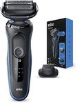 Braun Series 5 Electric Shaver, with Precision Trimmer Attachment for Moustache & Sideburns Trimming, 100% Waterproof, 2 Pin Bathroom Plug, 50-B1200s, Blue Razor