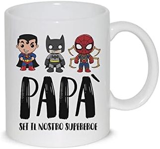 thedifferent Tazza Mug ceramica Papà sei il nostro Super eroe miglior papà 350ml festa compleanno idea regalo