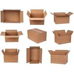 10 Pack Small Size B Grade 11x9x5 Moving Boxes - Recycled Boxes With Varying Print on Sides - Cheap Moving Boxes