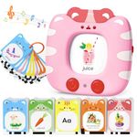 JoyCat Talking Flash Cards for Toddlers 1-3, Clear Voice & Thick Cards & Easy to Slide in and Out, Independent Play & Speech Development Toys, 20 Topics Including Numbers & Letters & Songs