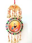 Itiha Guru Nanak Guru Gobind Singh Two in 1 Flip Showpiece Adorned with Diamonds for Home and car Dashboard (5 cm L * 9 cm H)