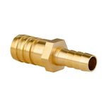 Quickun Brass Hose Barb Reducer 3/4" to 1/4" Barbed Reducer Fitting Reducing Splicer Mender Union Adapter for Air Water Fuel