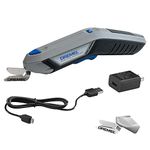 Dremel HSSC-01 4V Cordless USB Rechargeable Electric Scissors with Two Blade Attachments, USB Cord, and Power Block - Ideal for Cutting Fabric, Cardboard and Paper Material