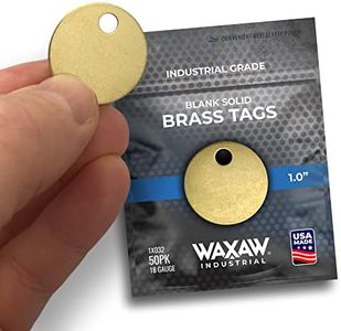 1.0” Solid Brass Tags for Stamping (50 Pack) Industrial Grade 0.040” Blank Chits for Pipe Valves, Keys, Tool and Equipment Labeling USA Made