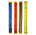 DMS RETAIL Wooden Dandiya Sticks for Dance | Navratri Celebration |Dandiya Ras Sticks|kolattam sticks for dance14 Inches Set of (8)