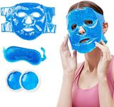 Beads Face Mask Reusable Cold Face Eyes Ice Pack for Face After Surgery for Swelling, Freezable Gel Cooling Face Cool Eye Mask with Soft Plush Roud Ice Pack for Migraine Headache Eyes Puffiness