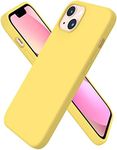 ORNARTO Compatible with iPhone 13 Case 6.1, Slim Liquid Silicone 3 Layers Full Covered Soft Gel Rubber Case Cover 6.1 inch-Lemon Yellow