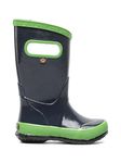 Bogs Kids Rubber Waterproof Rain Boot Boys Girls, Navy/Green, 13 M US Little Kid