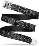 Buckle-Down Seatbelt Belt Supernatural Regular,Supernatural Devil's Trap Pentagrams Gray/Black/White,1.5" Wide-24-38 Inches-L