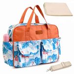 Motherly Grace Tote Diaper Bag for Mothers for Travel with Changing Mat and 6-Month Warranty | Maternity Hospital Bag for Newborn | Water-Resistant Baby Bag for mom - Flamingo