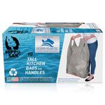 Hippo Sak - Recycled Ocean Bound Plastic Tall Kitchen Garbage Bags with Ergonomic Handles - 13 Gallon Trash Bags - Recyclable & Eco Friendly - Strong and Leak Proof Tall Kitchen Trash Bags (90 Count)