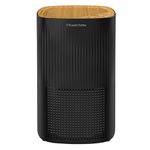 Russell Hobbs Air Purifier for Bedroom Home 100m ³/h CADR, 99.95% Carbon Filter Captures Bacteria, Allergies Odour, Dust, LED Display, Clean Air Mini Aroma Black Scandi Wood Effect RHAP1032WDB