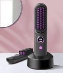 Cordless Hair Straightener Brush, USB Rechargeable Straightening Brush for Travel, Ionic Smoothing Heated Straight Hairbrush for Women, 8400mAh Max 200℃