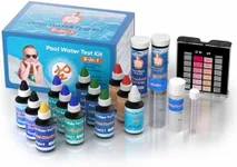 9 Way Pool Test Kit - Hot Tub and Spa Water Chemical Test Kit for pH & Total Chlorine & Free Chlorine & Bromine & Total Alkalinity & Calcium Hardness & Cyanuric Acid & Copper & Phosphate