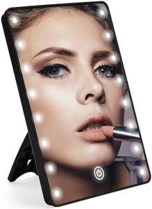 Schliersee Vanity Makeup Mirror with Lights, Touch Dimming Screen 16 LED Lighted Vanity Travel Portable Mirror, Black Cosmetic Tabletop Wall Mirror Gifts for Wife, Women, Girl