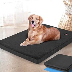 PaWz Pet Bed Foldable Dog Puppy Beds Cushion Pad Pads Soft Plush Black XL, Cat Dog Sofa Bed, Orthopedic Pet Bed, Egg Crate Noise Reduction Foam Dog Bed with Removable Cover, Machine Washable