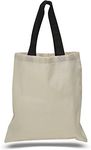 Set of 15- Cotton Canvas Tote Bags with Color Handles