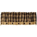 Black Farmhouse Star Valance