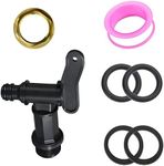 3/4" Water Butt Tap Kit with Brass Nut, Garden Water Butt Replacement Tap, Plastic Snap-Fit Hosepipe Rain Barrel Water Butts for Home Garden Water Connectors