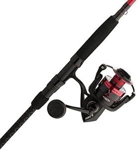 PENN Fierce IV Spinning Reel and Fishing Rod Combo,Black/Red