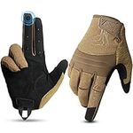 YOSUNPING Touchscreen Tactical Gloves for Men Women for Hunting Airsoft Paintball Gloves Brown L